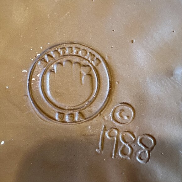 VINTAGE HARTSTONE 7" GINGERBREAD DESSERT PLATE MOLD POTTERY 1988 OHIO USA - Picture 6 of 6